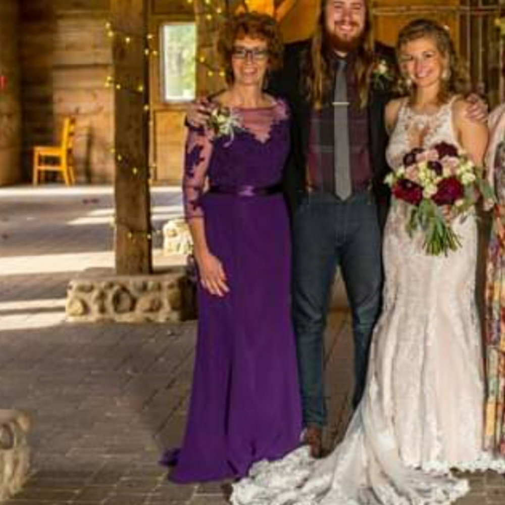 Plum Mother of the Bride Bridesmaid Dress Lace 10 - Picture 14 of 15